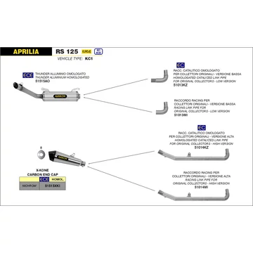 Arrow középső összekötő cső (Rozsdamentes acél "Katalizátoros"- Aprilia RS 125 - 2018-2020/RS4 125 - 2017-2018)