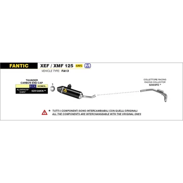 Arrow komplett leömlő (Rozsdamentes acél - Fantic Motor XEF/XMF 125 - 2023)