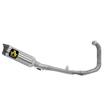 Arrow Competition komplett kipufogórendszer (Rozsdamentes acél/Titán "Katalizátor nélküli" - Yamaha YZF R3 - 2021-2023)