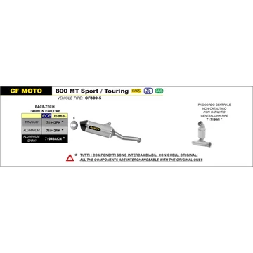 Arrow középső összekötő cső (Rozsdamentes acél "Katalizátor nélküli" - Husqvarna Norden 901 - 2022-2023 - KTM 790/890 Adventure/Duke/SMT - 2018-2023)