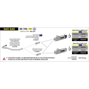 Arrow komplett leömlő (Rozsdamentes acél - Gas Gas ES 700 - 2022-2023 - KTM 690 Enduro R/SMC R - 2019-2023)