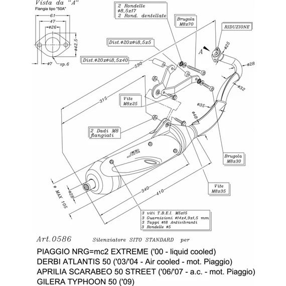 SITO kipufogórendszer (APRILIA / PIAGGIO)